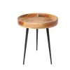 Massiver Beistelltisch PURE NATURE 45cm natur Mangoholz rund mit schwarzen Metallbeinen