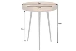 Massiver Beistelltisch PURE NATURE 45cm natur Mangoholz rund mit schwarzen Metallbeinen