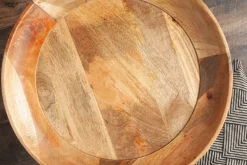 Massiver Beistelltisch PURE NATURE 45cm natur Mangoholz rund mit schwarzen Metallbeinen