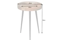 Massiver Beistelltisch PURE NATURE 35cm natur Mangoholz rund mit schwarzen Metallbeinen
