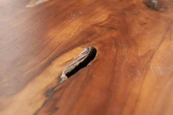 Massiver Beistelltisch ROOT 40cm Teakholz Hocker aus Wurzelholz
