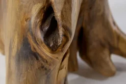 Massiver Beistelltisch ROOT 40cm Teakholz mit Jahresringen