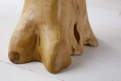 Massiver Beistelltisch ROOT 60cm Teakholz mit Jahresringen