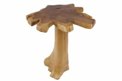 Massiver Beistelltisch ROOT 60cm Teakholz mit Jahresringen