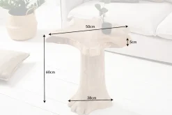 Massiver Beistelltisch ROOT 60cm Teakholz mit Jahresringen