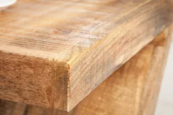 Massiver Beistelltisch Z 45cm Mangoholz Z-Form in Handarbeit gefertigt