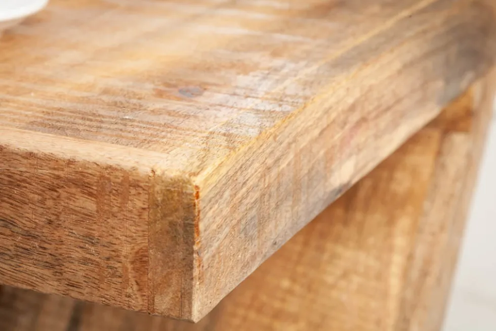 Massiver Beistelltisch Z 45cm Mangoholz Z-Form in Handarbeit gefertigt