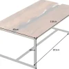 Massiver Couchtisch AMAZONAS 110cm Mangoholz Metall schwarz Baumkante Honey Finish