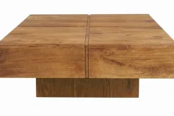 Massiver Couchtisch BOLT 70cm braun Mangoholz honey finish handmade