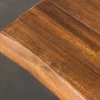 Massiver Couchtisch GENESIS 110cm braun anthrazit Akazie Baumkante Kufengestell