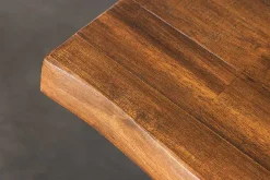Massiver Couchtisch GENESIS 110cm braun anthrazit Akazie Baumkante Kufengestell