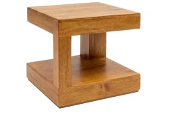 Massiver Couchtisch GIANT 45cm braun honey finish Mangoholz mit Ablagefach