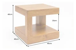Massiver Couchtisch GIANT 45cm braun honey finish Mangoholz mit Ablagefach