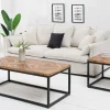 Massiver Couchtisch INFINITY HOME 100cm Mangoholz Industrial Design