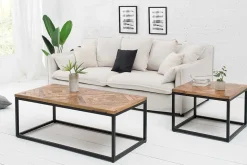 Massiver Couchtisch INFINITY HOME 100cm Mangoholz Industrial Design