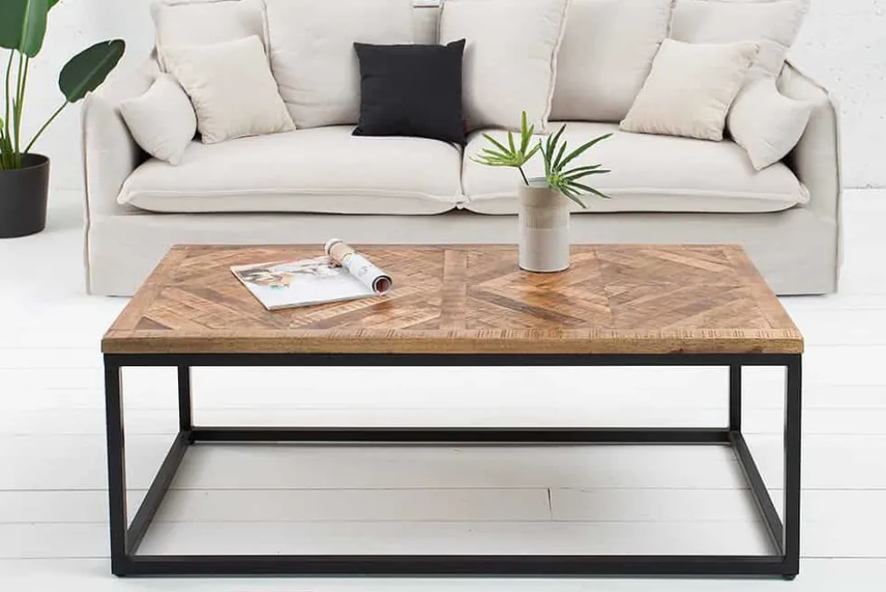 Massiver Couchtisch INFINITY HOME 100cm Mangoholz Industrial Design