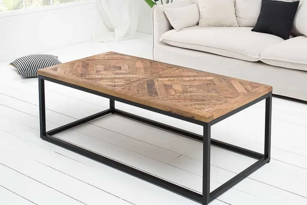 Massiver Couchtisch INFINITY HOME 100cm Mangoholz Industrial Design