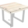 Massiver Couchtisch IRON CRAFT 60cm Mangoholz Industrial Design