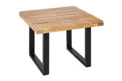 Massiver Couchtisch IRON CRAFT 60cm Mangoholz Industrial Design