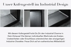 Massiver Couchtisch IRON CRAFT 60cm Mangoholz Industrial Design