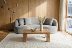 Massiver Couchtisch MAKASSAR 100cm natur Mangoholz cream finish einzigartige Maserung