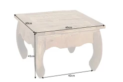 Massiver Couchtisch OPIUM ANTIQUE 60cm natur Mangoholz Beistelltisch