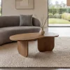 Massiver Couchtisch ORGANIC 120cm natur honey finish Mangoholz organische Form