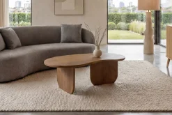 Massiver Couchtisch ORGANIC 120cm natur honey finish Mangoholz organische Form
