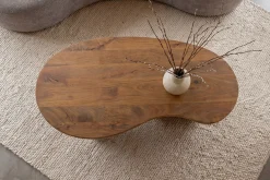 Massiver Couchtisch ORGANIC 120cm natur honey finish Mangoholz organische Form