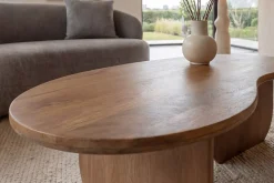 Massiver Couchtisch ORGANIC 120cm natur honey finish Mangoholz organische Form