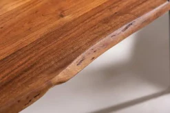 Massiver Couchtisch ORGANIC LIVING 110cm natur Akazienholz mit Baumkante