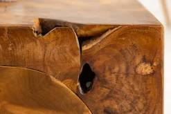 Massiver Couchtisch SQUARE 90cm Teakholz Würfel Handarbeit