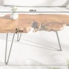 Massiver Couchtisch WILD 100cm Teak Massivholz Baumscheibe Hairpin Legs
