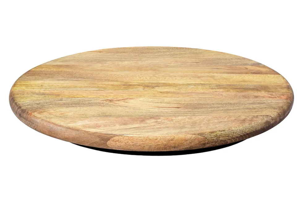 Massiver Drehteller SERVANT 60cm natur Mangoholz drehbare Servierplatte rund