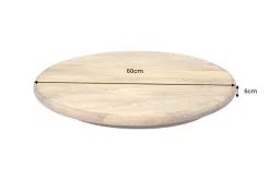 Massiver Drehteller SERVANT 60cm natur Mangoholz drehbare Servierplatte rund
