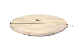 Massiver Drehteller SERVANT 50cm natur Mangoholz drehbare Servierplatte rund