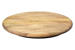 Massiver Drehteller SERVANT 50cm natur Mangoholz drehbare Servierplatte rund