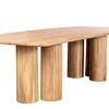 Massiver Esstisch ART DECO 240cm natur Mangoholz mit Säulenfüßen