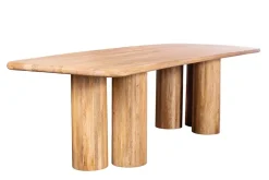 Massiver Esstisch ART DECO 240cm natur Mangoholz mit Säulenfüßen