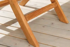 Massiver Esstisch EMPIRE TEAK 100cm natur Teakholz klappbar