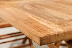 Massiver Esstisch EMPIRE TEAK 100cm natur Teakholz klappbar