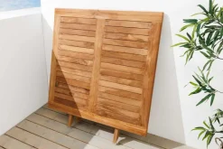 Massiver Esstisch EMPIRE TEAK 100cm natur Teakholz klappbar