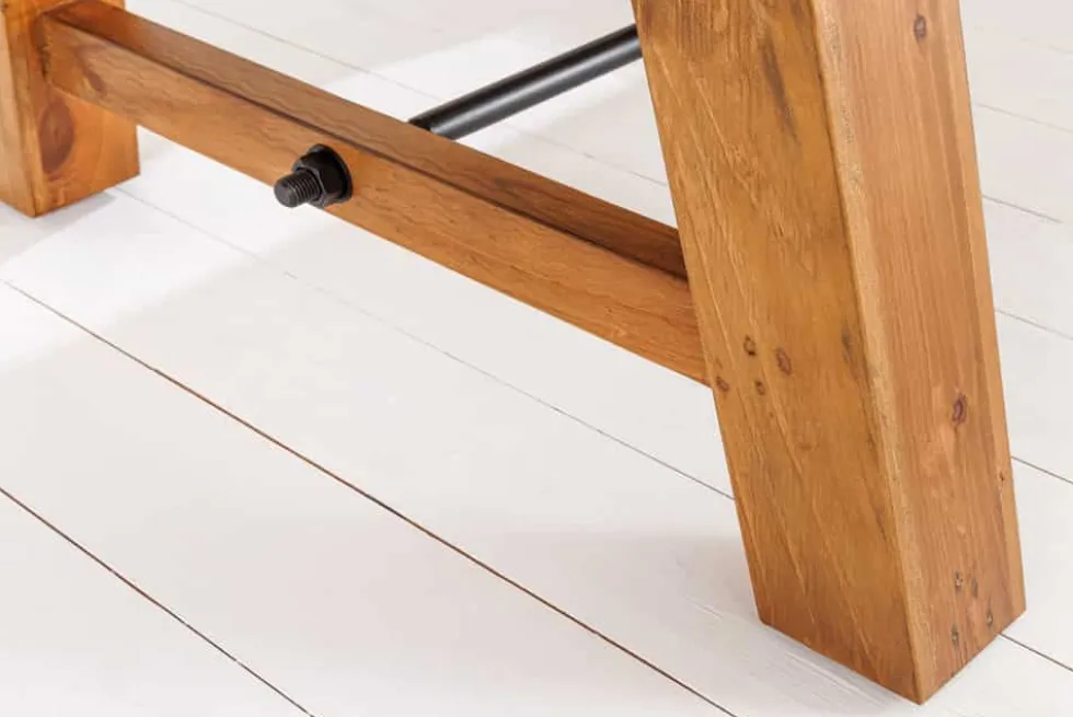 Massiver Esstisch FINCA 300-400cm vintage braun verlängerbar recyceltes Pinienholz