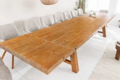 Massiver Esstisch FINCA 300-400cm vintage braun verlängerbar recyceltes Pinienholz
