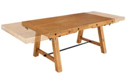 Massiver Esstisch FINCA 165-240cm vintage braun verlängerbar recyceltes Pinienholz