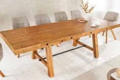 Massiver Esstisch FINCA 165-240cm vintage braun verlängerbar recyceltes Pinienholz