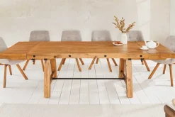 Massiver Esstisch FINCA 165-240cm vintage braun verlängerbar recyceltes Pinienholz