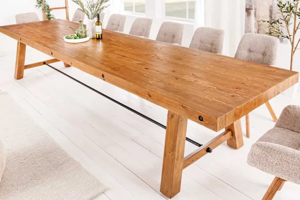 Massiver Esstisch FINCA 400cm vintage braun recyceltes Pinienholz
