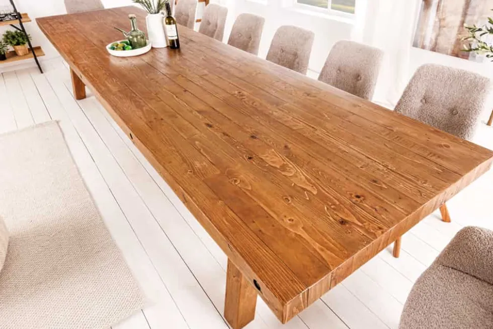 Massiver Esstisch FINCA 400cm vintage braun recyceltes Pinienholz