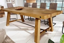 Massiver Esstisch FINCA 240cm vintage braun recyceltes Pinienholz Industrial Design